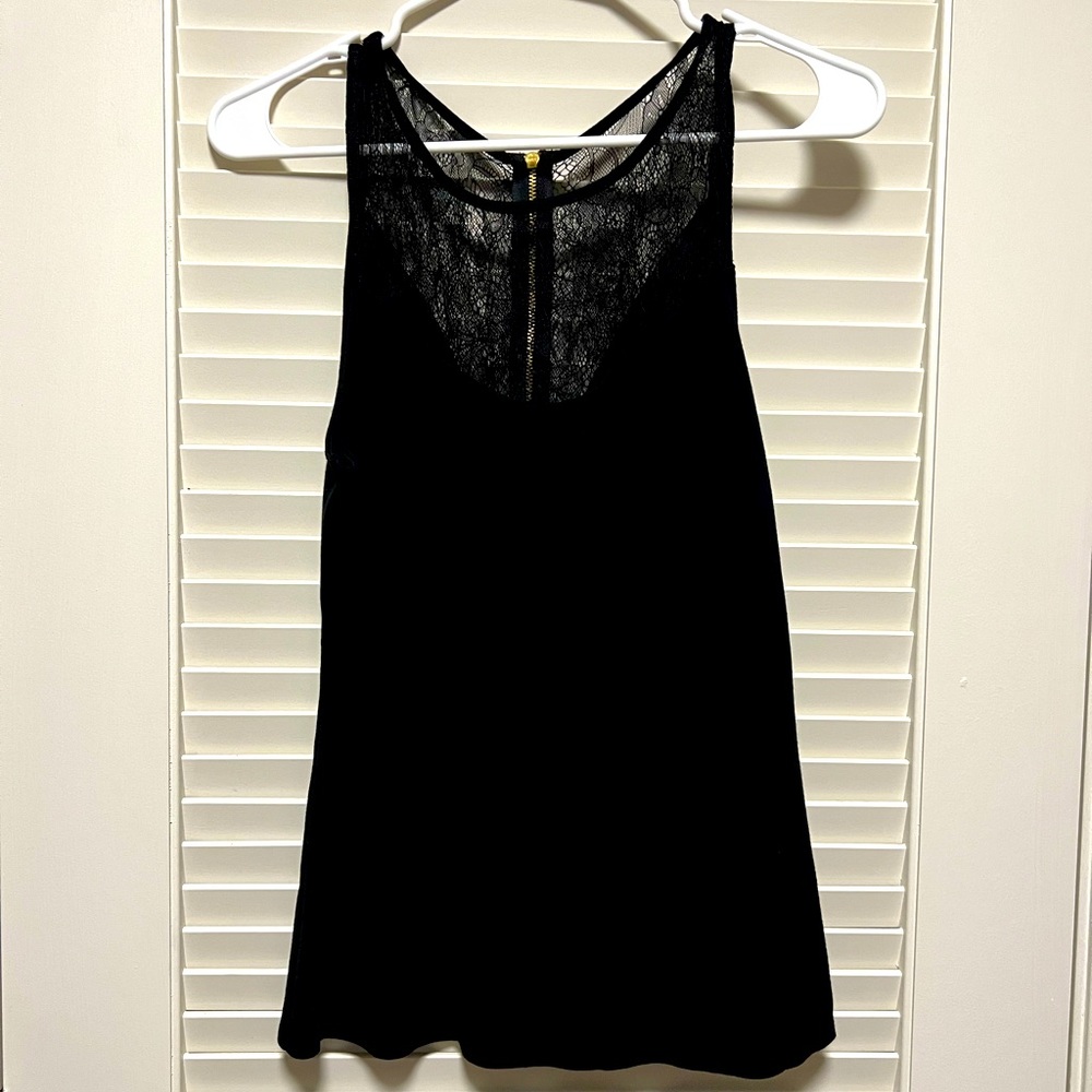 Express Sheer Sleeveless Lace Blouse